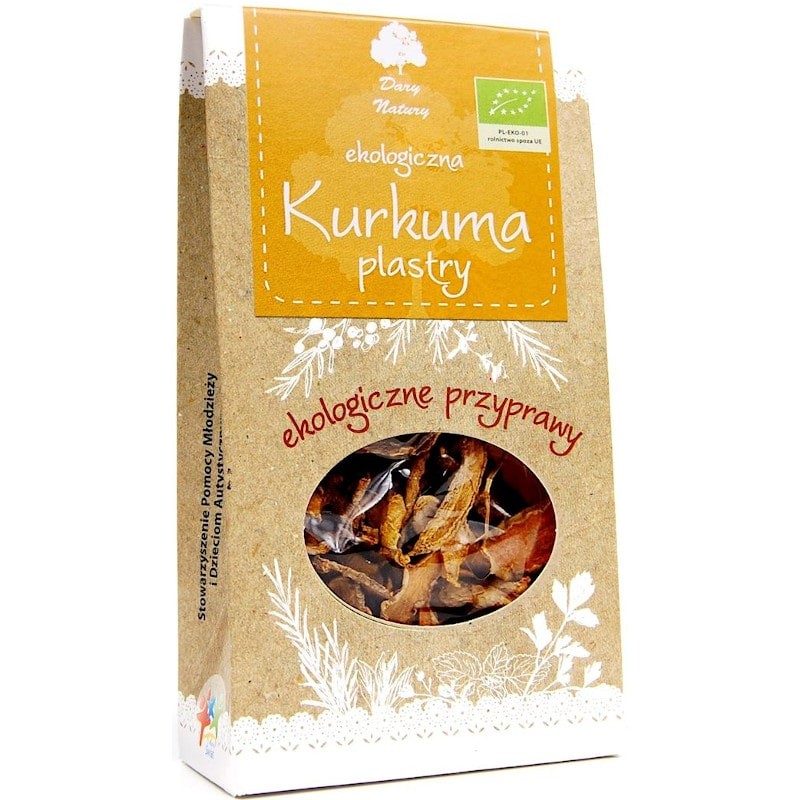 Condiment turmeric felii uscate, ecologic, 30g, dary natury