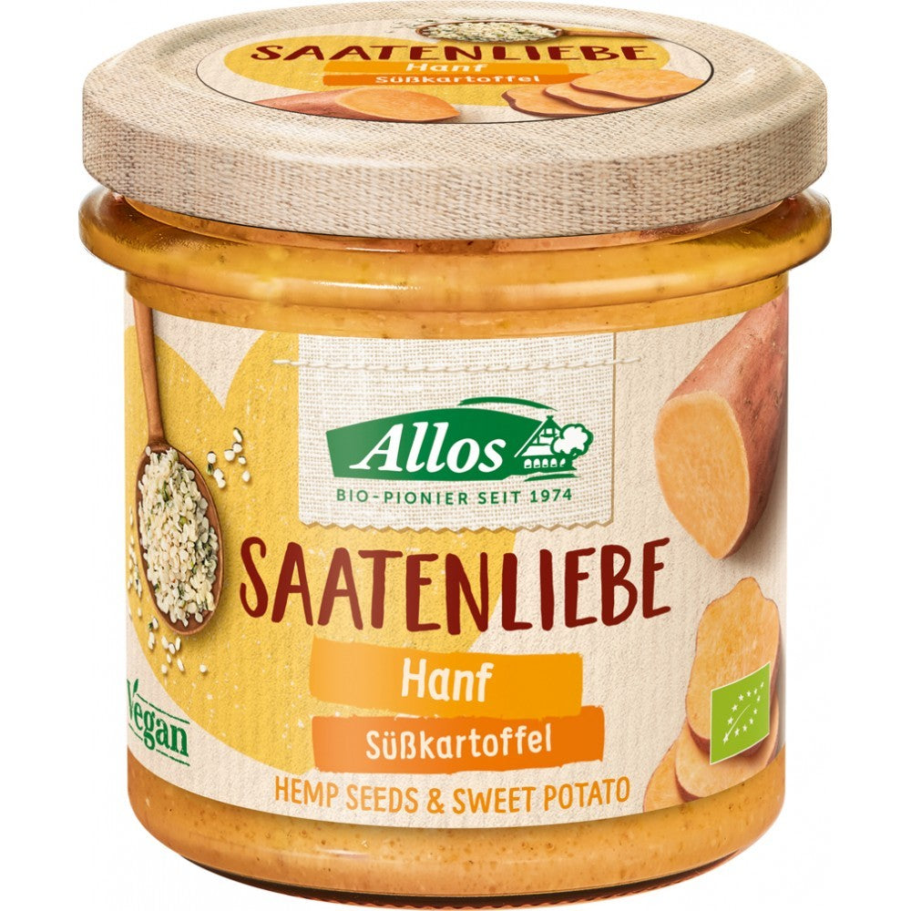 Crema tartinabila cu canepa si cartof dulce, 135g, allos