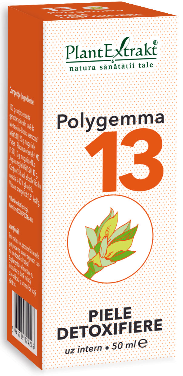 Polygemma 13 piele detoxifiere, 50 ml, plantextrakt
