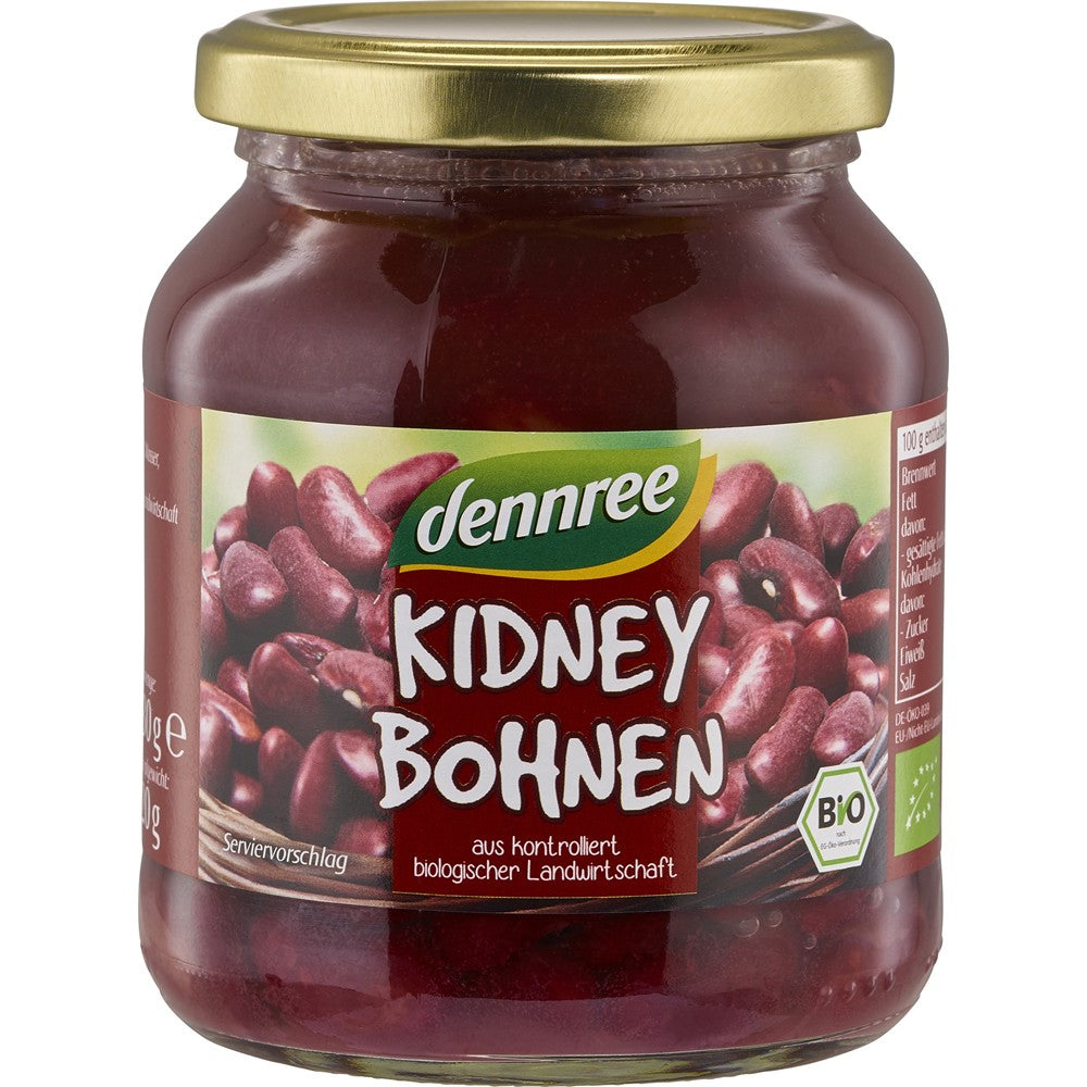Fasole kidney la borcan, 350g, dennree