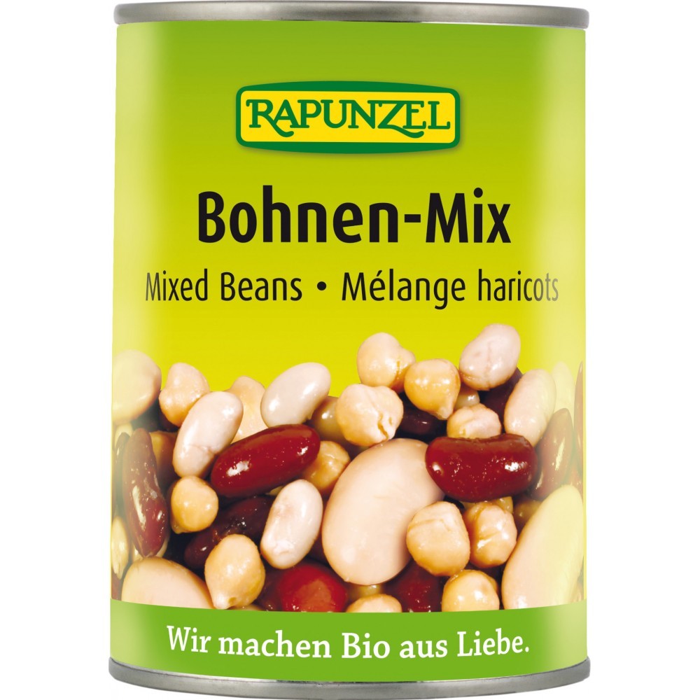 Fasole mixta bio la conserva 400g Rapunzel