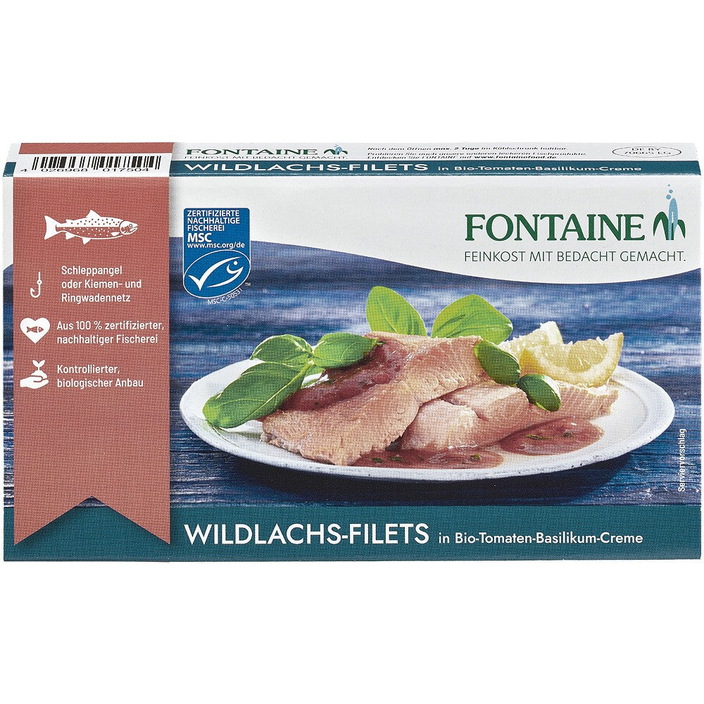 File de somon salbatic in sos de tomate cu busuioc 200g Fontaine