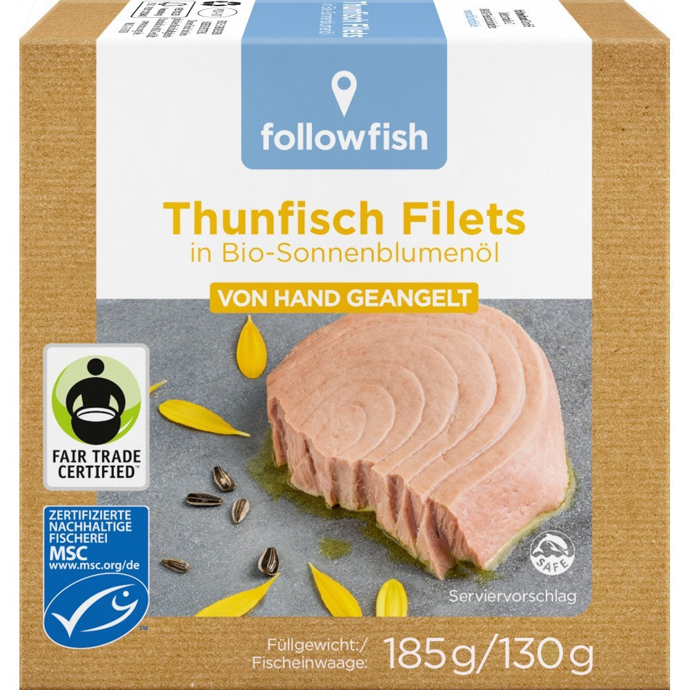 File de ton in ulei de floarea soarelui Bio 185g Followfish