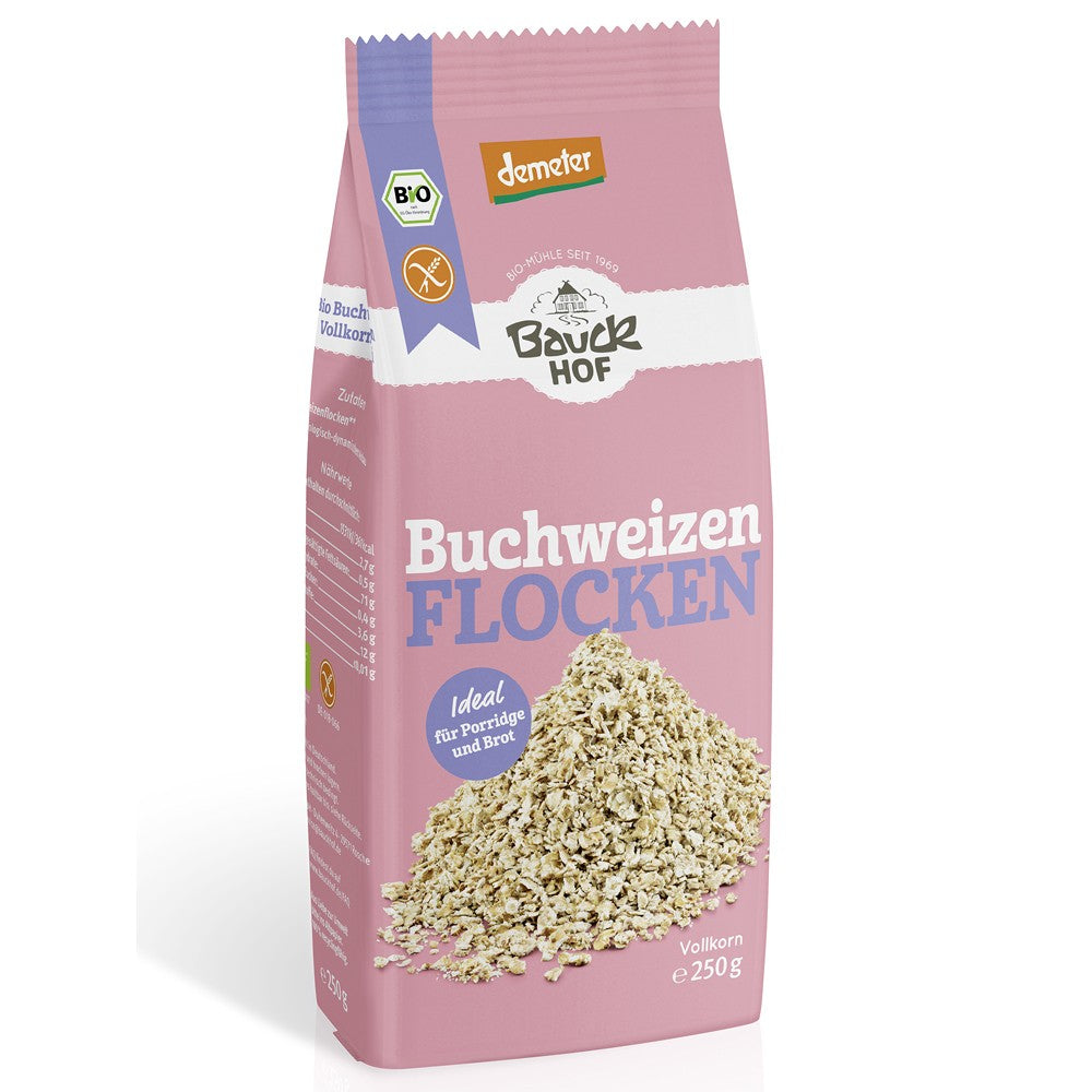 Pachet roz BauckHof fulgi hrișcă bio fără gluten Demeter 250g