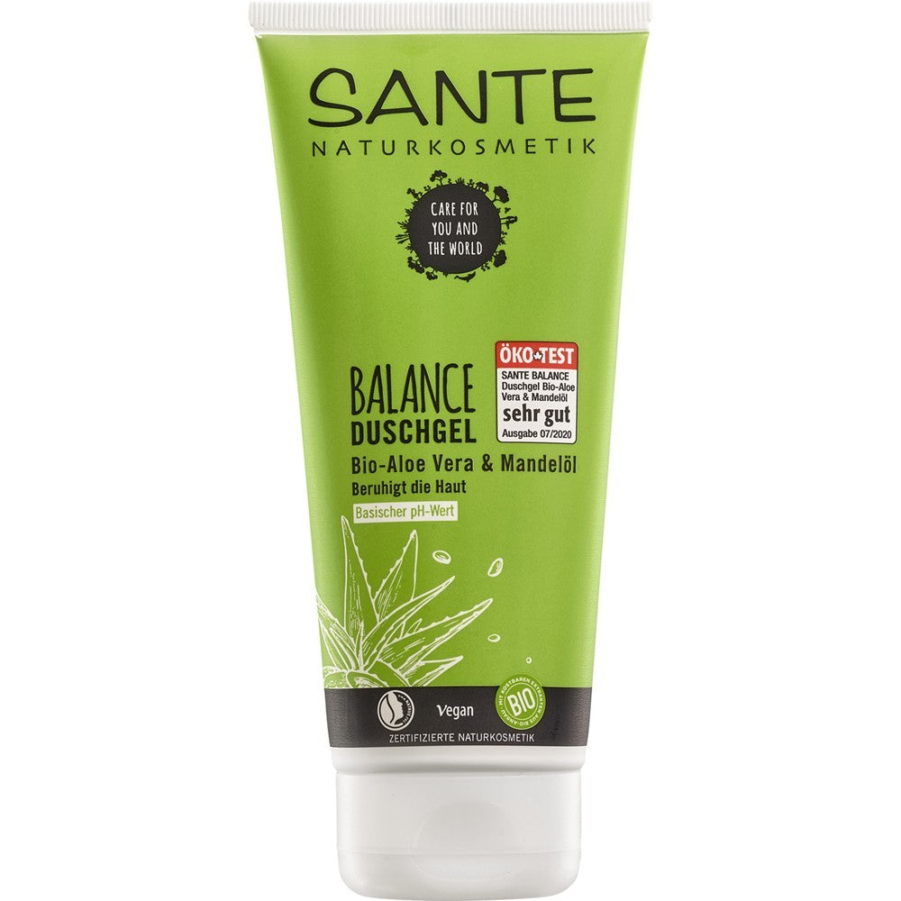Gel de dus cu aloe vera si ulei de migdale bio 200ml Sante