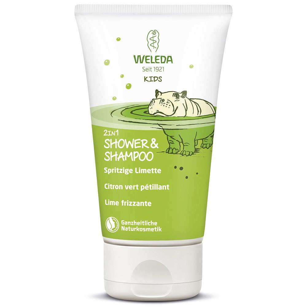 Gel de dus si sampon cu lime 2 in 1 pentru copii 150ml Weleda