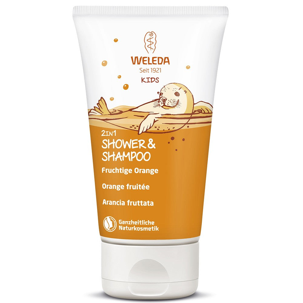 Gel de dus si sampon cu portocale 2 in 1 pentru copii 150ml Weleda