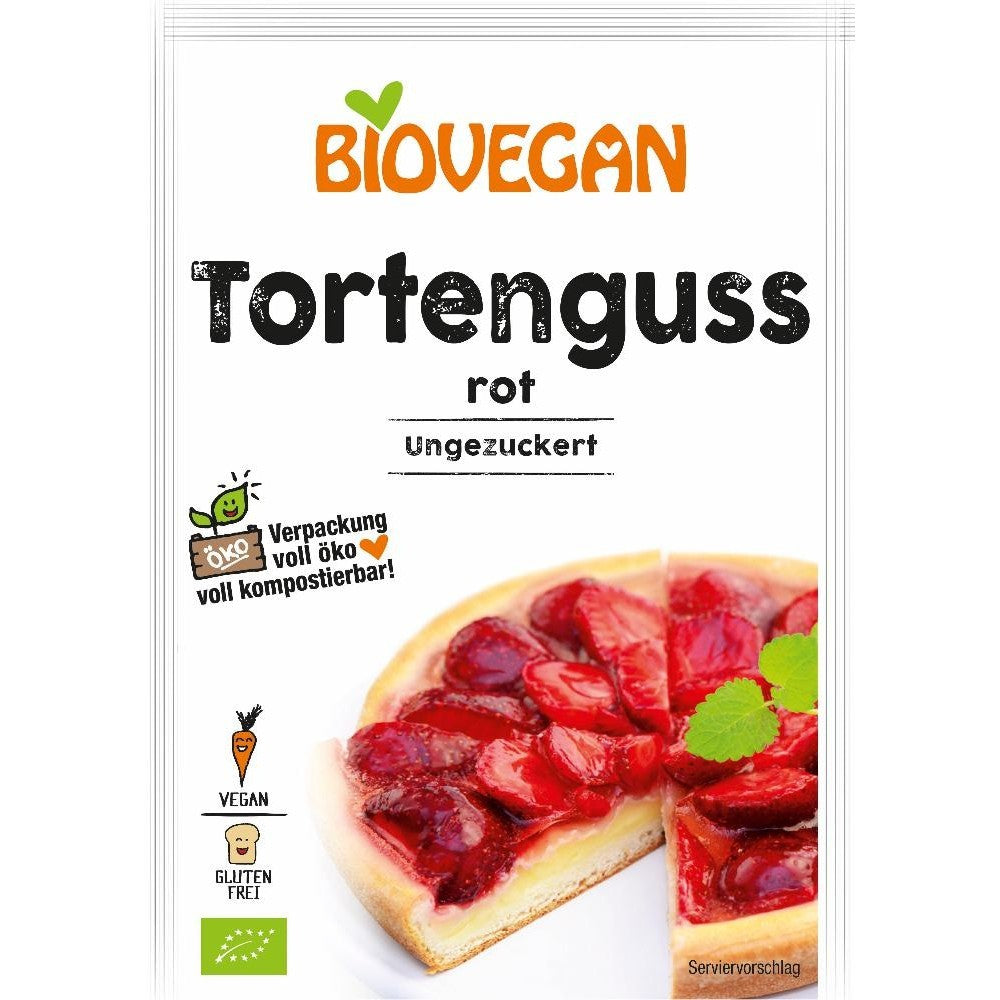 Gelatina vegană roșie Biovegan fără gluten, ambalaj eco, 2x7g.