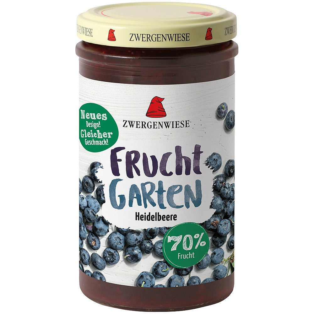 Gem de afine indulcit cu sirop de agave, bio, 225g, zwergenwiese