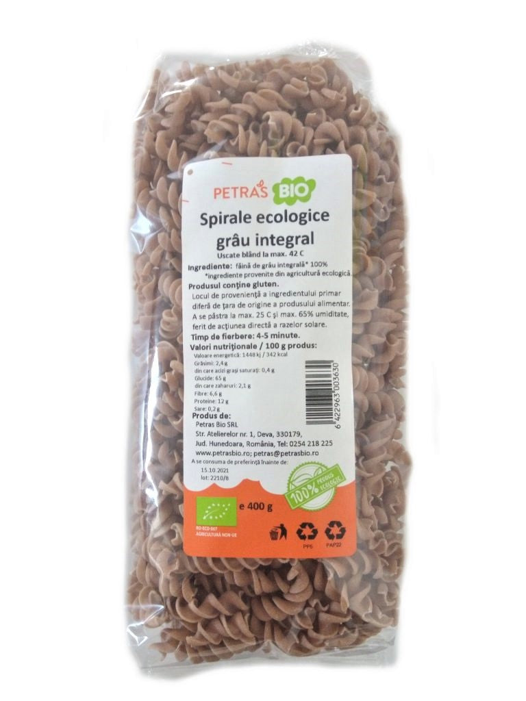 Spirale grau integral, bio, petras bio, 400 g