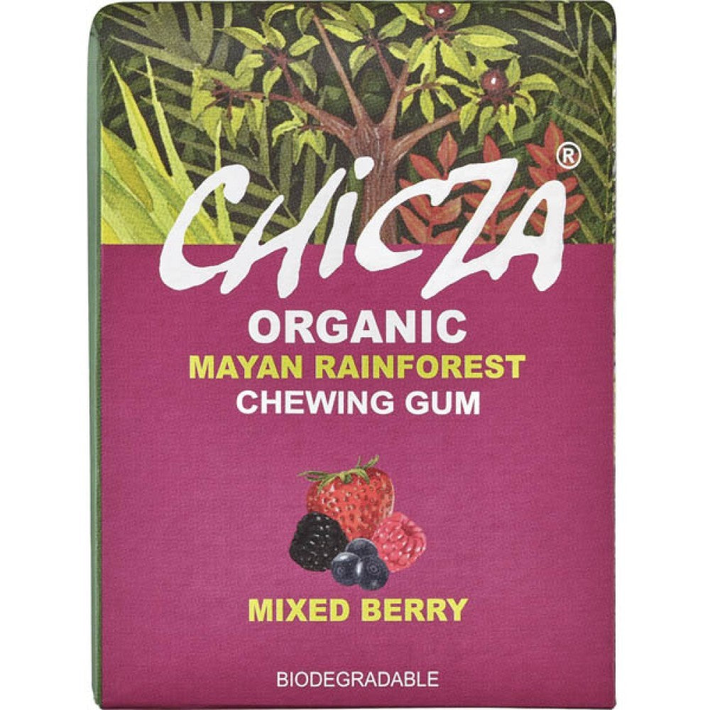 Guma de mestecat cu fructe, bio, 30g, chiczaGuma de mestecat bio cu fructe de padure, 30g, chicza
