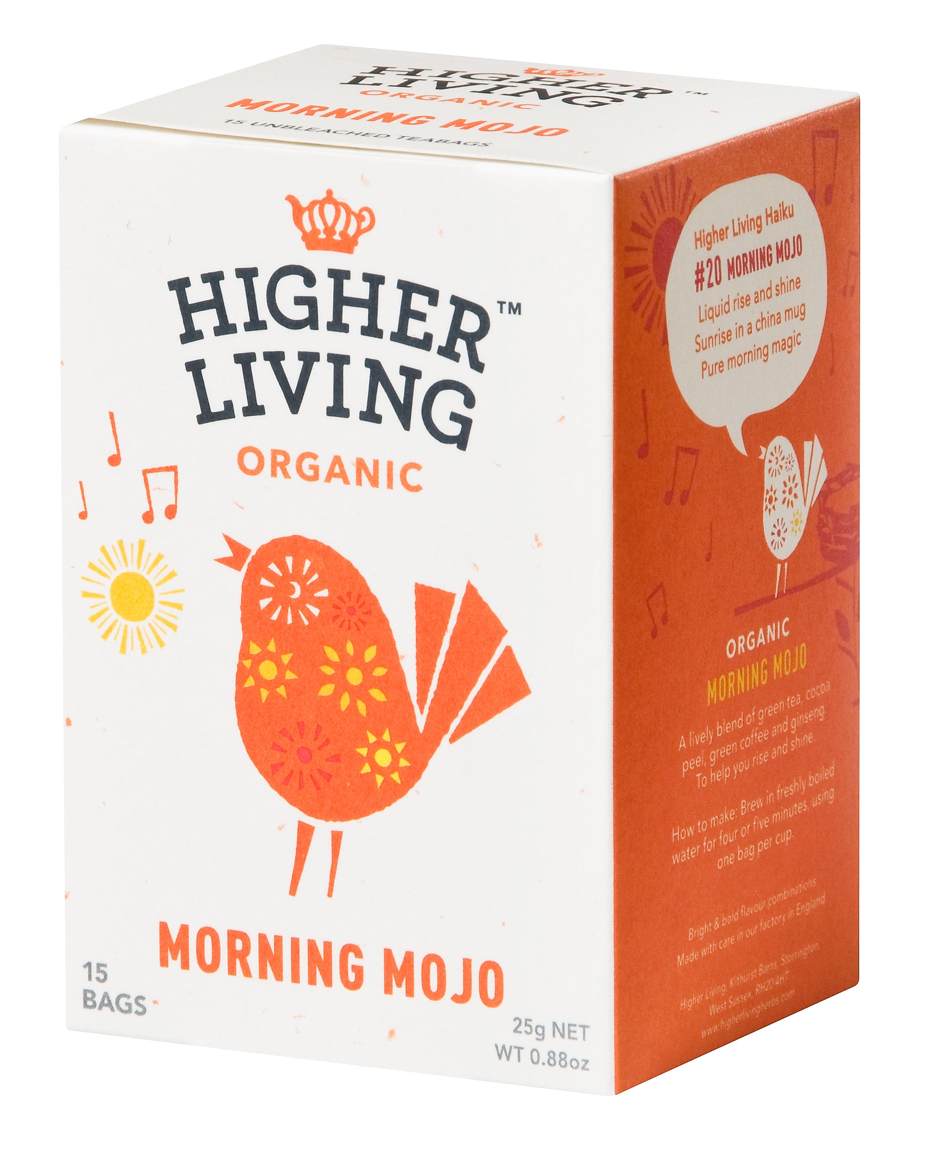 Ceai morning, mojo, eco, 15 plicuri, Higher Living