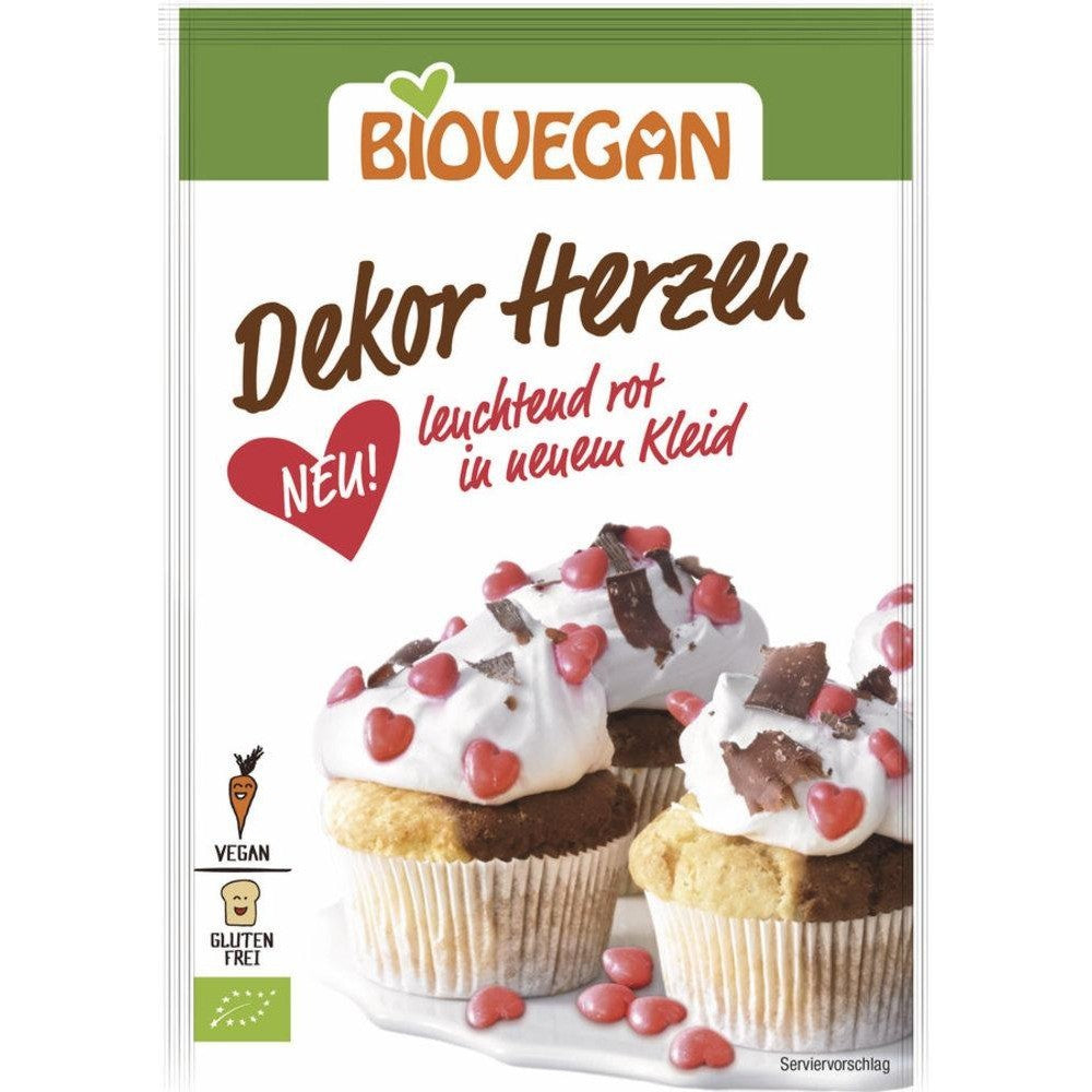 Inimioare decorative rosii fara gluten, biovegan