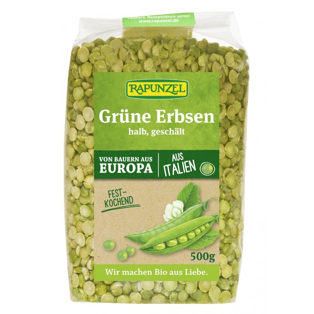 Mazare verde bio jumatati cojite 500g Rapunzel