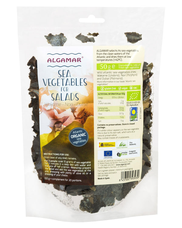  Mix alge pentru salate raw, bio, 50g, algamar