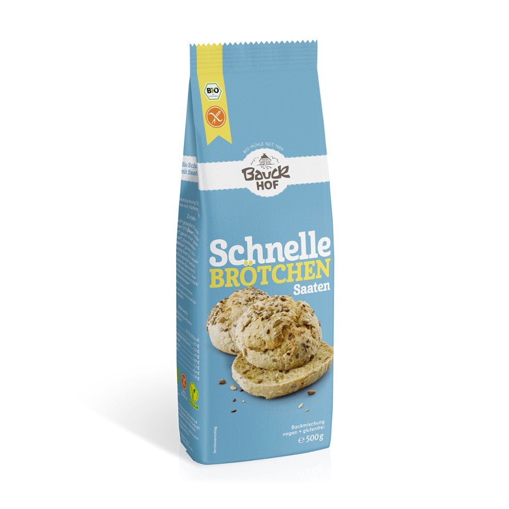 Mix de faina pentru chifle rapide cu seminte fara gluten 500g BauckHof