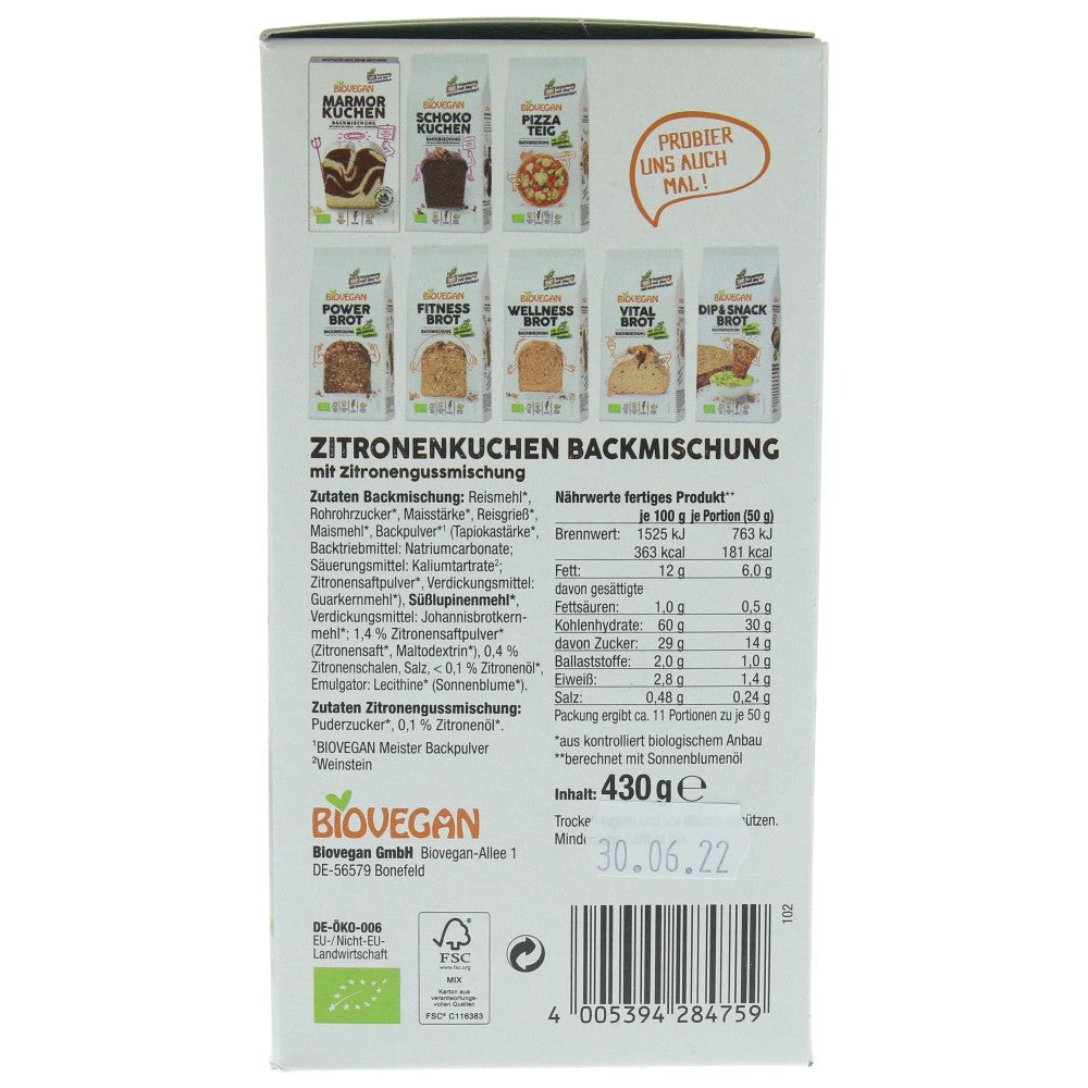Mix pentru chec cu lamaie, 430g, biovegan
