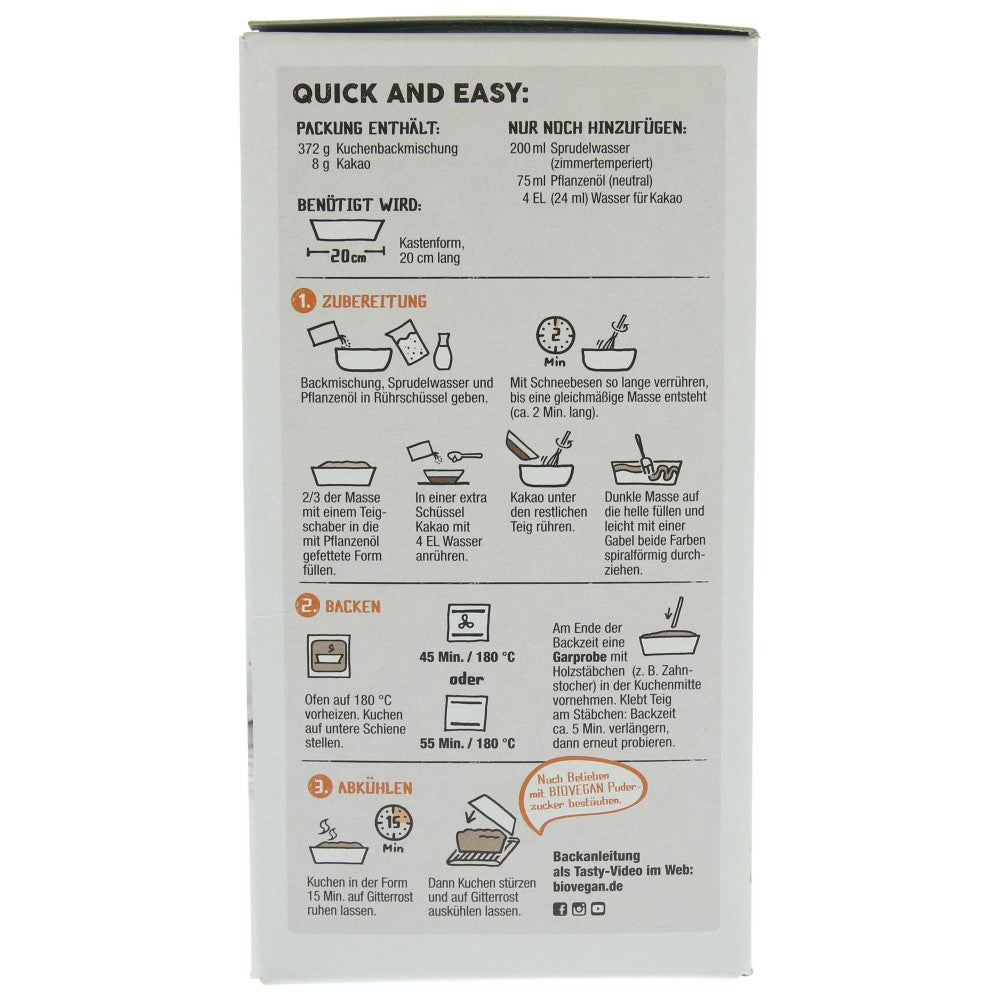 Mix pentru chec marmorat fara gluten, 380g, biovegan