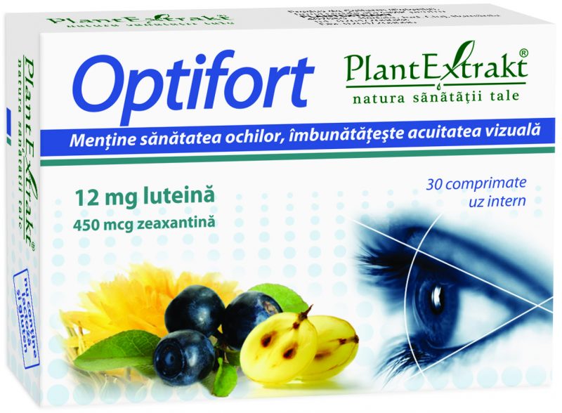 Cutie supliment Optifort 12mg PlantExtrakt cu fructe și flori galbene, 30 comprimate.