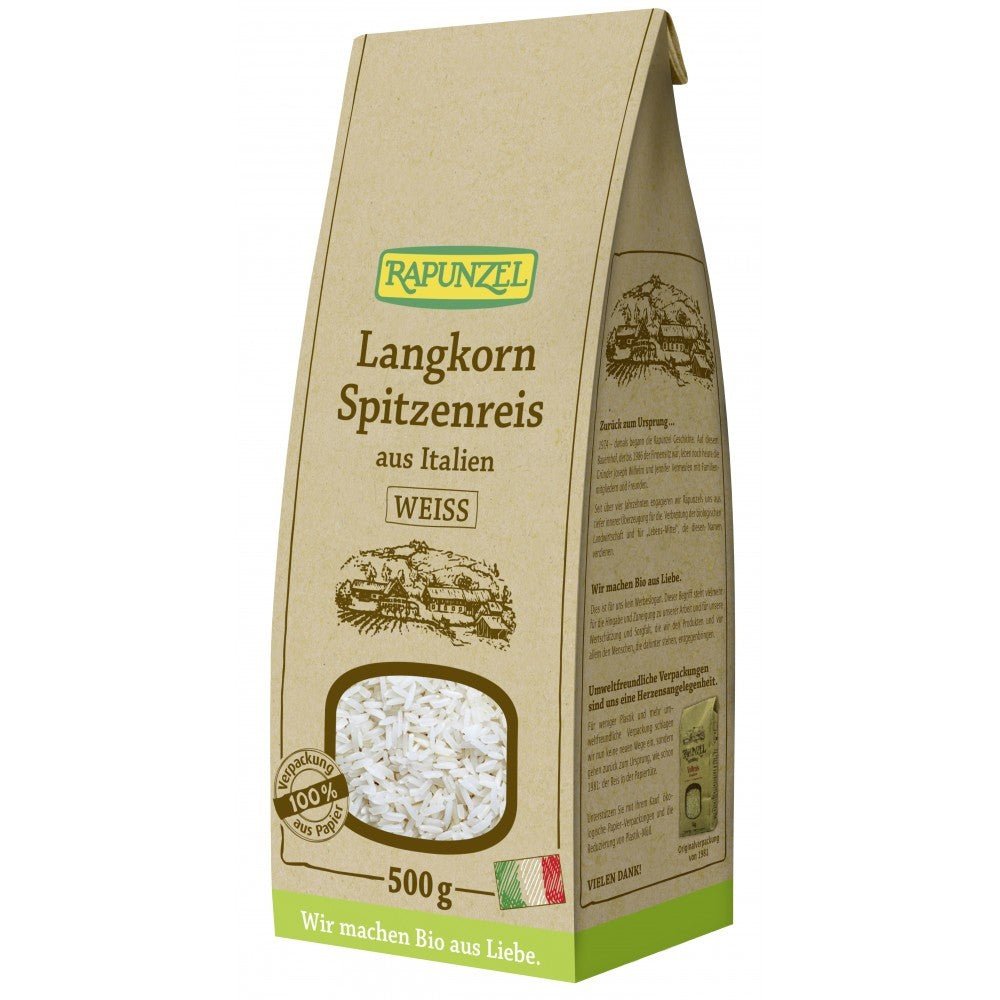Orez Bio alb cu bob lung ascutit 500g Rapunzel