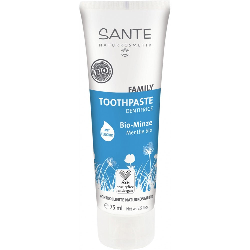 Pasta de dinti cu menta bio si fluor 75ml Sante