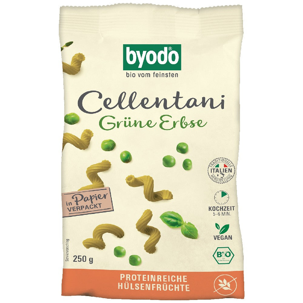 Paste bio din mazare verde fara gluten 250g Byodo
