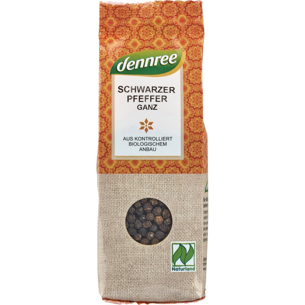 Piper negru boabe 65g Dennree