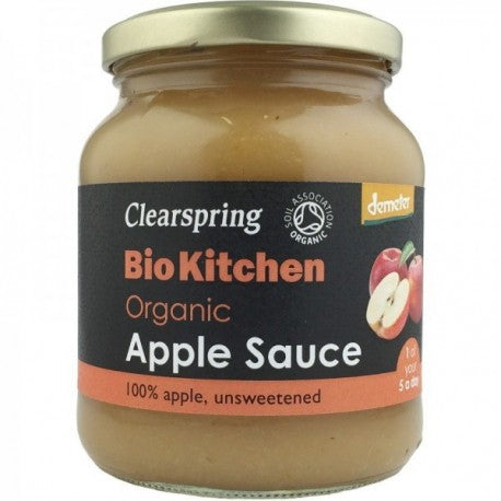 Piure Mere - Eco Demeter Clearspring, Bio Kitchen, borcan 360g, fără zahăr adăugat.