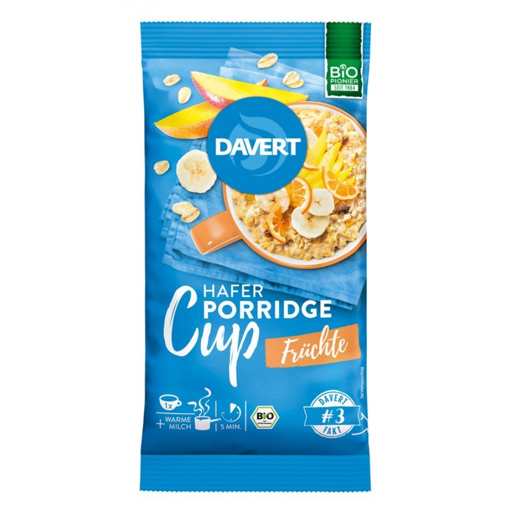 Portie de terci cu fructe bio, 65g, davert