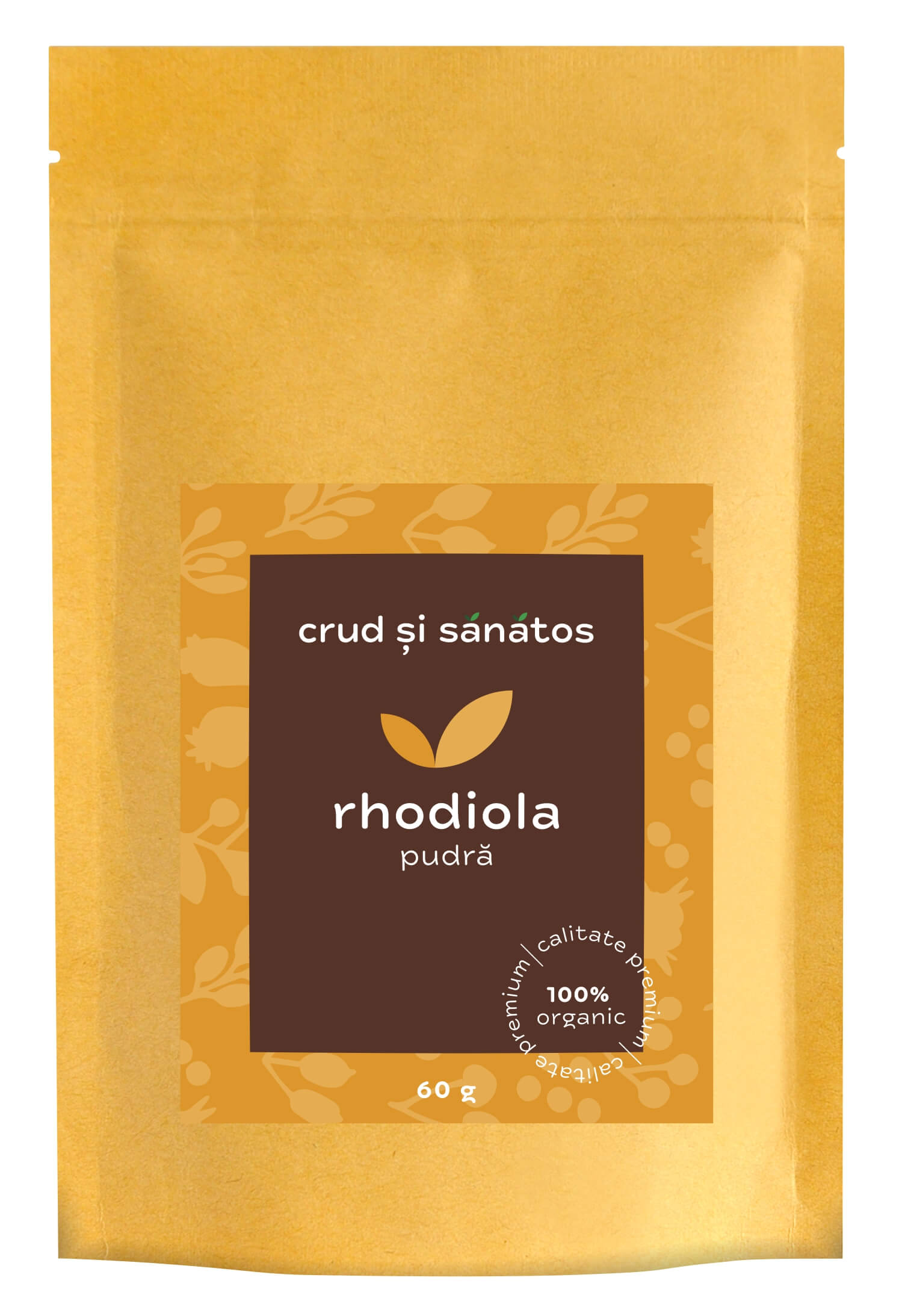 Rhodiola rosea pudra, bio, 60g, crud si sanatos