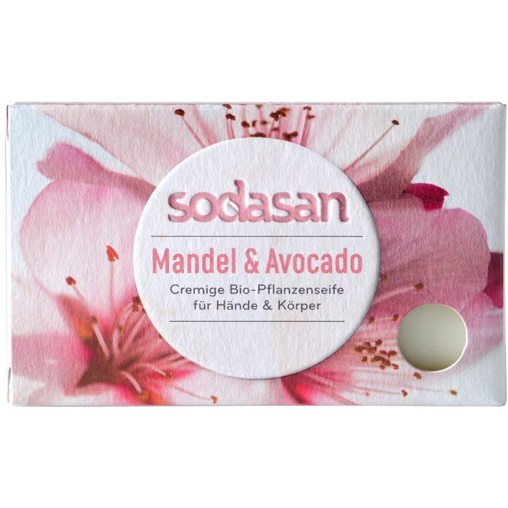 Sapun crema, bio, migdale si avocado, 100g, sodasan