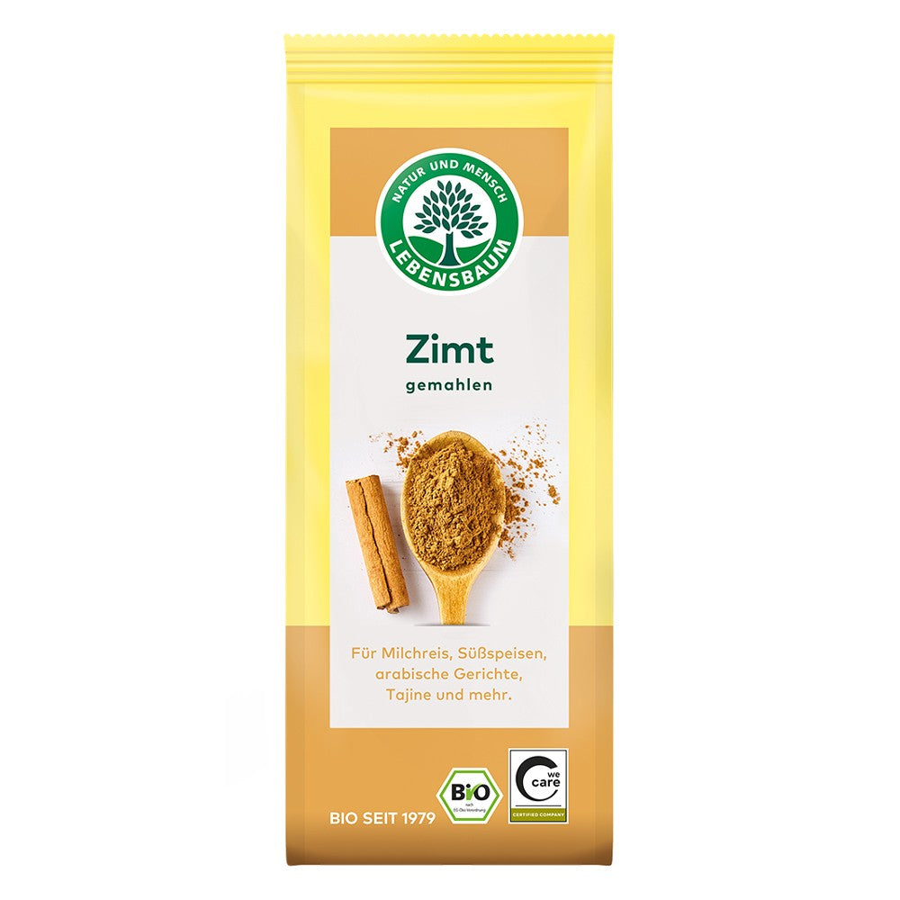 Pungă galbenă cu Scorțișoară măcinată Lebensbaum, 50g, organică.