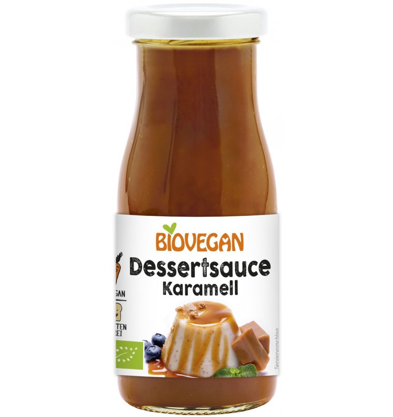 Topping bio de caramel Biovegan 150ml, ideal pentru deserturi.