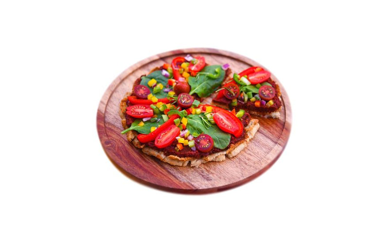 Pizza raw-vegană cu seminţe de in şi ardei