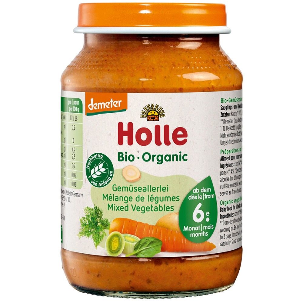 Piure bio din mix de legume pentru copii 6 luni 190g Holle