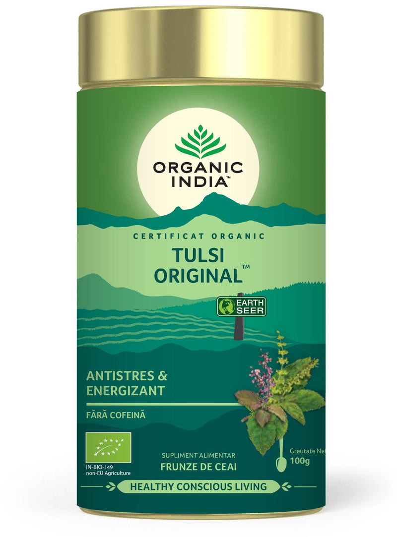 Ceai Tulsi (Busuioc Sfant) Original - Antistres Natural & Energizant, cutie 100g, organic india 1