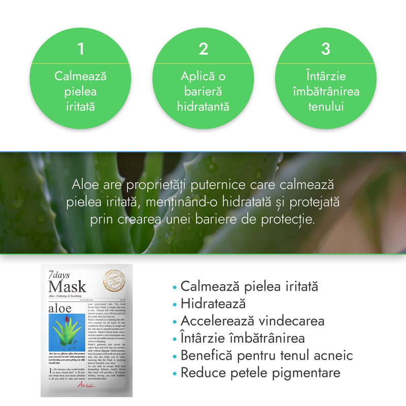 Masca servetel 7days aloe vera, calmare si improspatare, 20g, Ariul 4