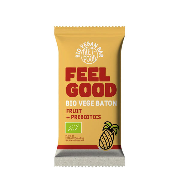  FEEL GOOD - Baton vegan bio cu prebiotice 35g, DIET FOOD