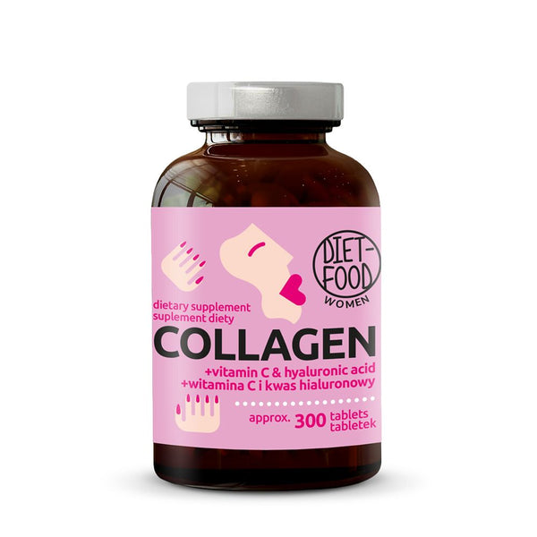  Colagen + Vit.C + Acid hialuronic - supliment alimentar 300 tab,  Diet-Food