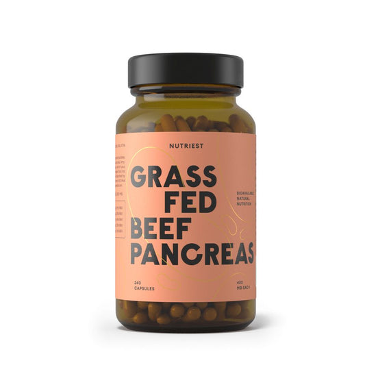 Grass fed Beef Pancreas - supliment alimentar 240cps, NUTRIEST