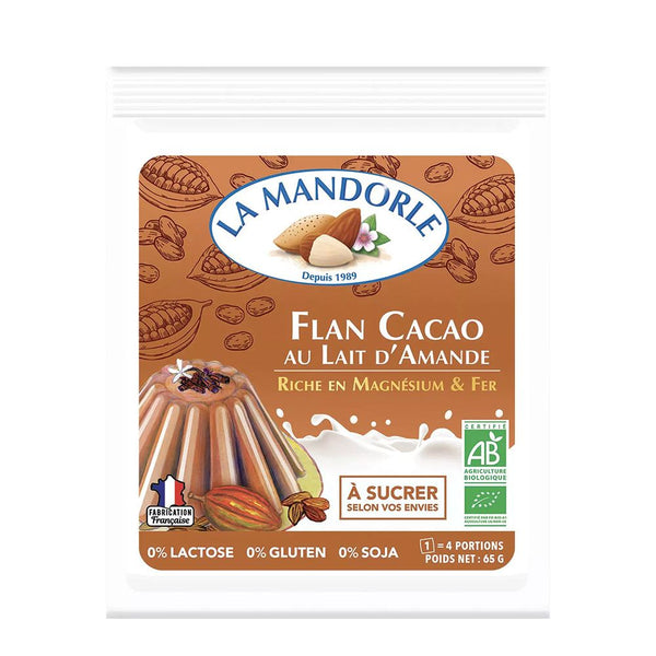  Budinca cacao cu lapte de migdale 65g, BIO,  La Mandorle