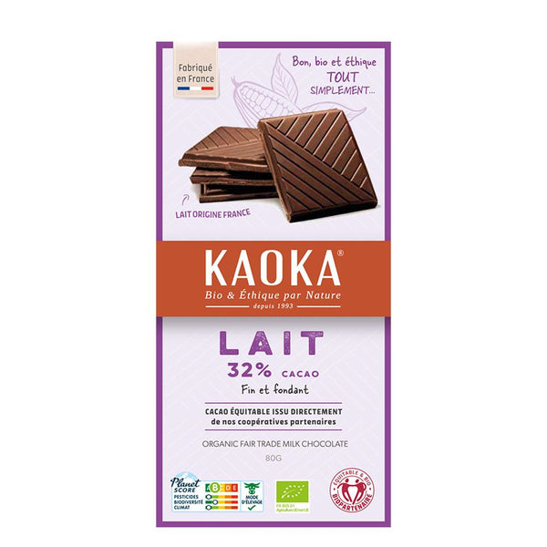  Ciocolată cu lapte 32% 80g, BIO, KAOKA