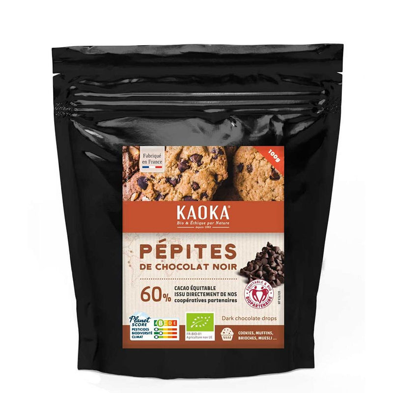 Pepite ciocolată neagră 60% 100g, BIO, KAOKA 1