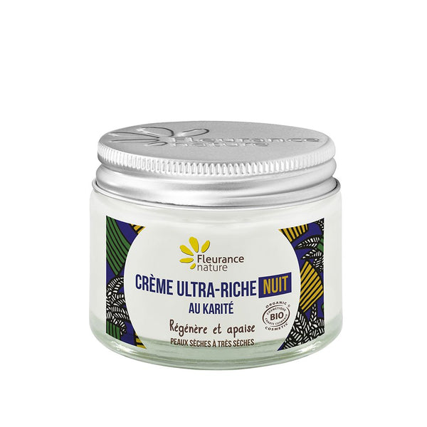  KARITÉ Cremă de noapte nutritivă cu unt de shea 50ml, BIO, Fleurance Nature