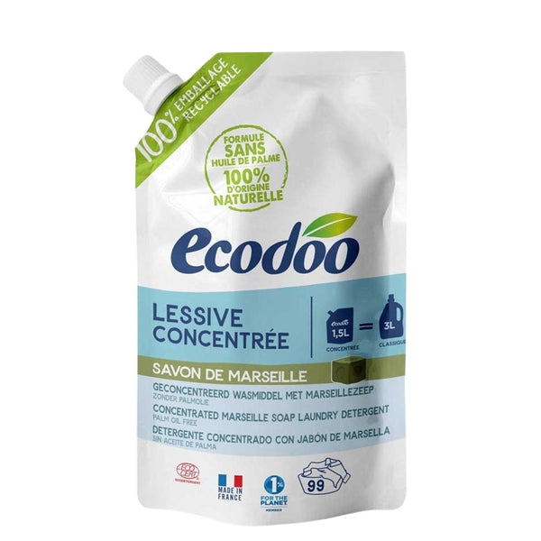  Detergent lichid de rufe ultraconcentrat cu sapun de Marsilia 1.5L, BIO,  Ecodoo