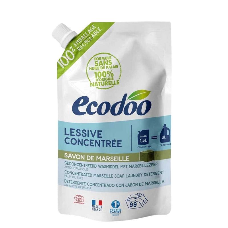 Detergent lichid de rufe ultraconcentrat cu sapun de Marsilia 1.5L, BIO,  Ecodoo 1