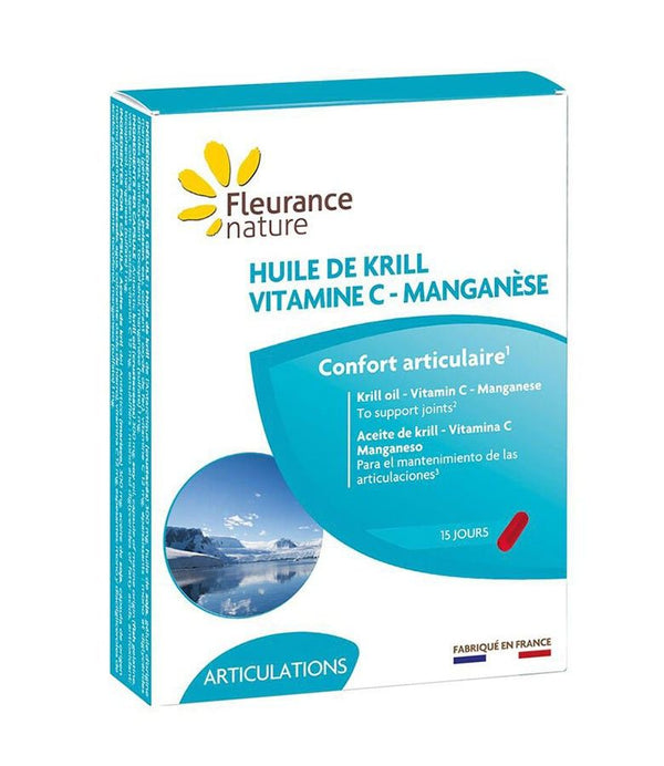  Ulei de Krill - Vitamina C - Mangan Supliment alimentar 15 gelule,  Fleurance Nature