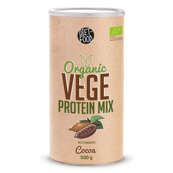  Bio Mix proteine de origine vegana cu cacao 500g, DIET-FOOD