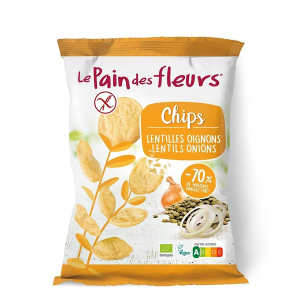  Chipsuri de linte cu ceapa fără gluten 50g, BIO, Le Pain des Fleurs