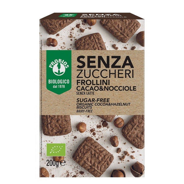  Biscuiti fara zahar cu cacao si alune bio, 200g, Probios